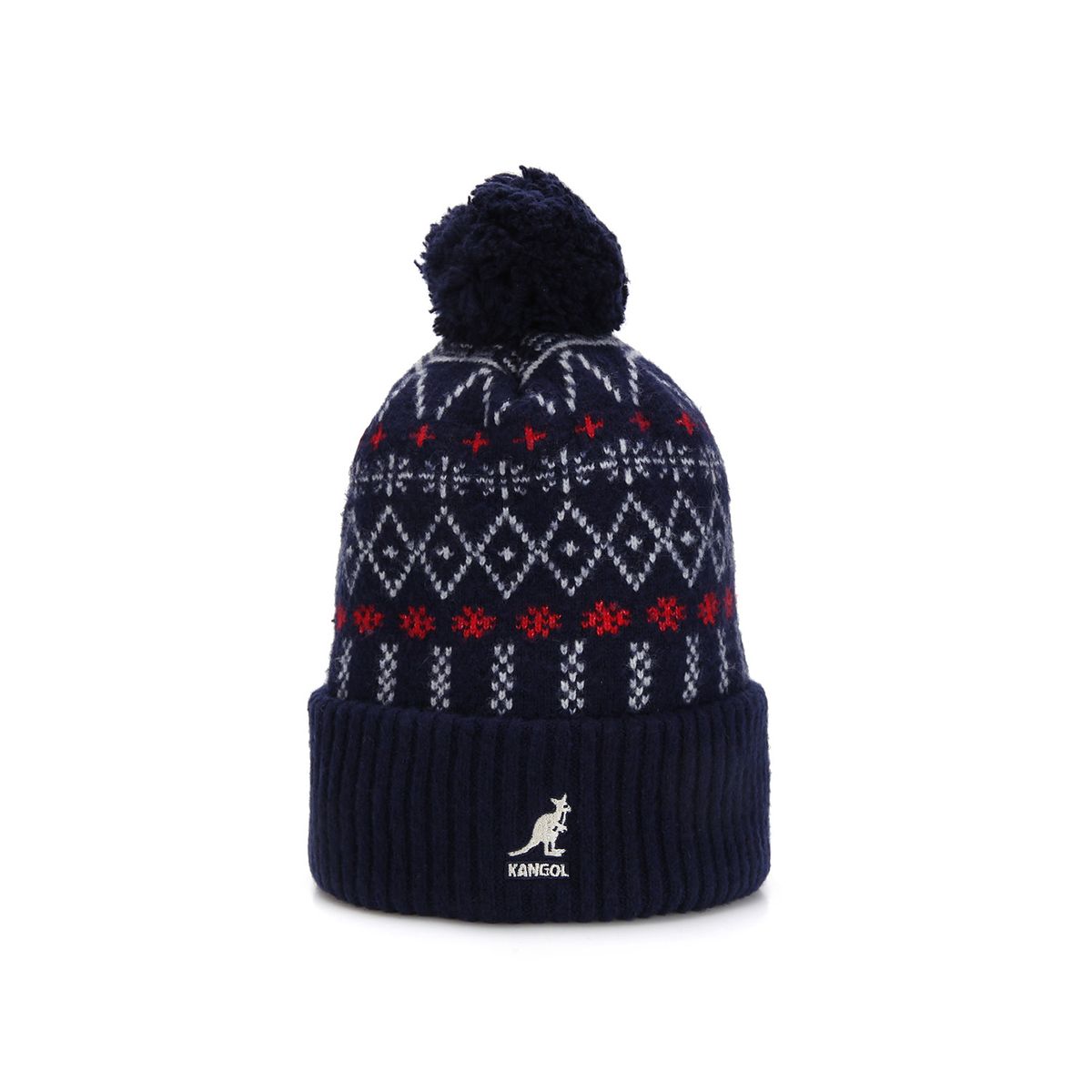 캉골(KANGOL) 할리데이 폼폼 비니 3806 다크블루