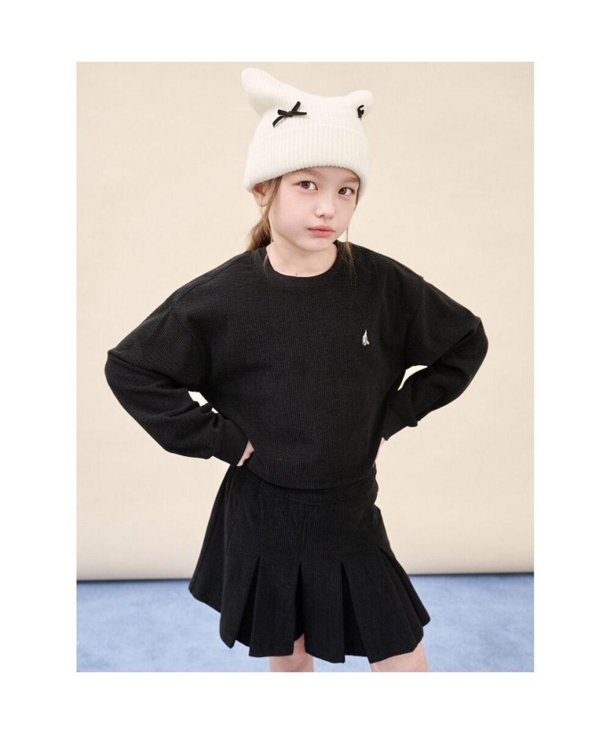 빈폴 키즈(BEANPOLE KIDS) 여아 리본 니트 비니  아이보리 (BI598BG010)