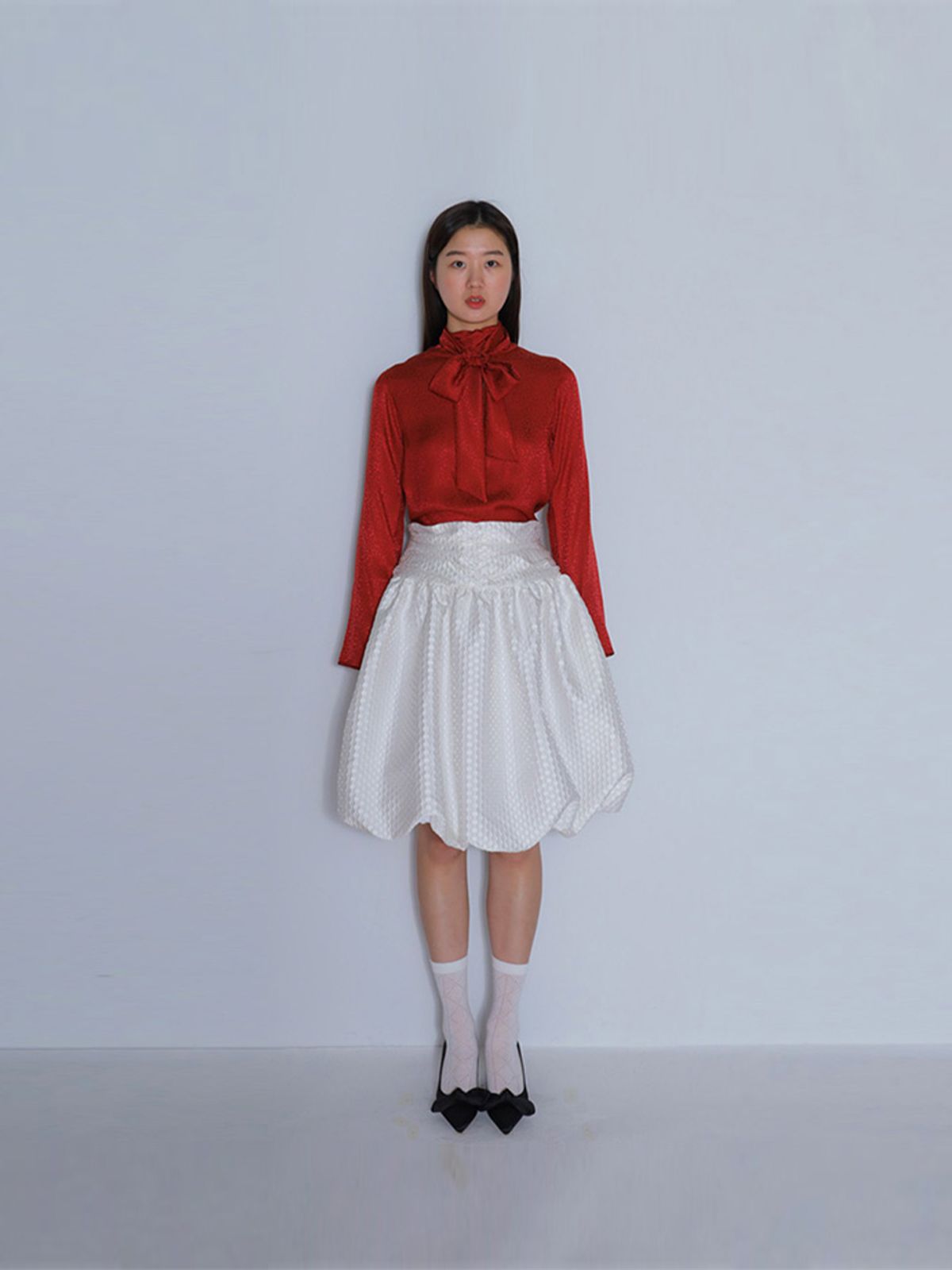 봄날 부티크(BOMNAL BOUTIQUE) 레오파드 타이 블라우스 _ 브릭