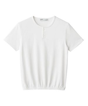 쏙쏙숨티 헨리넥 자동넣입 드롭 반팔티 [M-6XL]