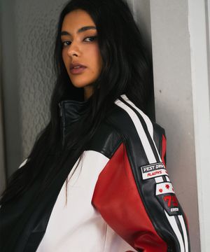 Leather Racing Jacket Red