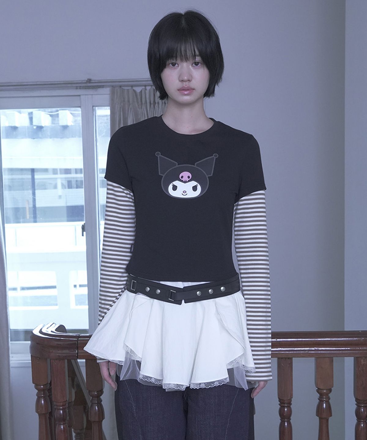 세릭(CERRIC) KUROMI LAYERED TOP / BLACK