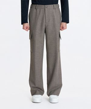 [25FW] LLF23644 다크베이지 와이드핏 카고 팬츠