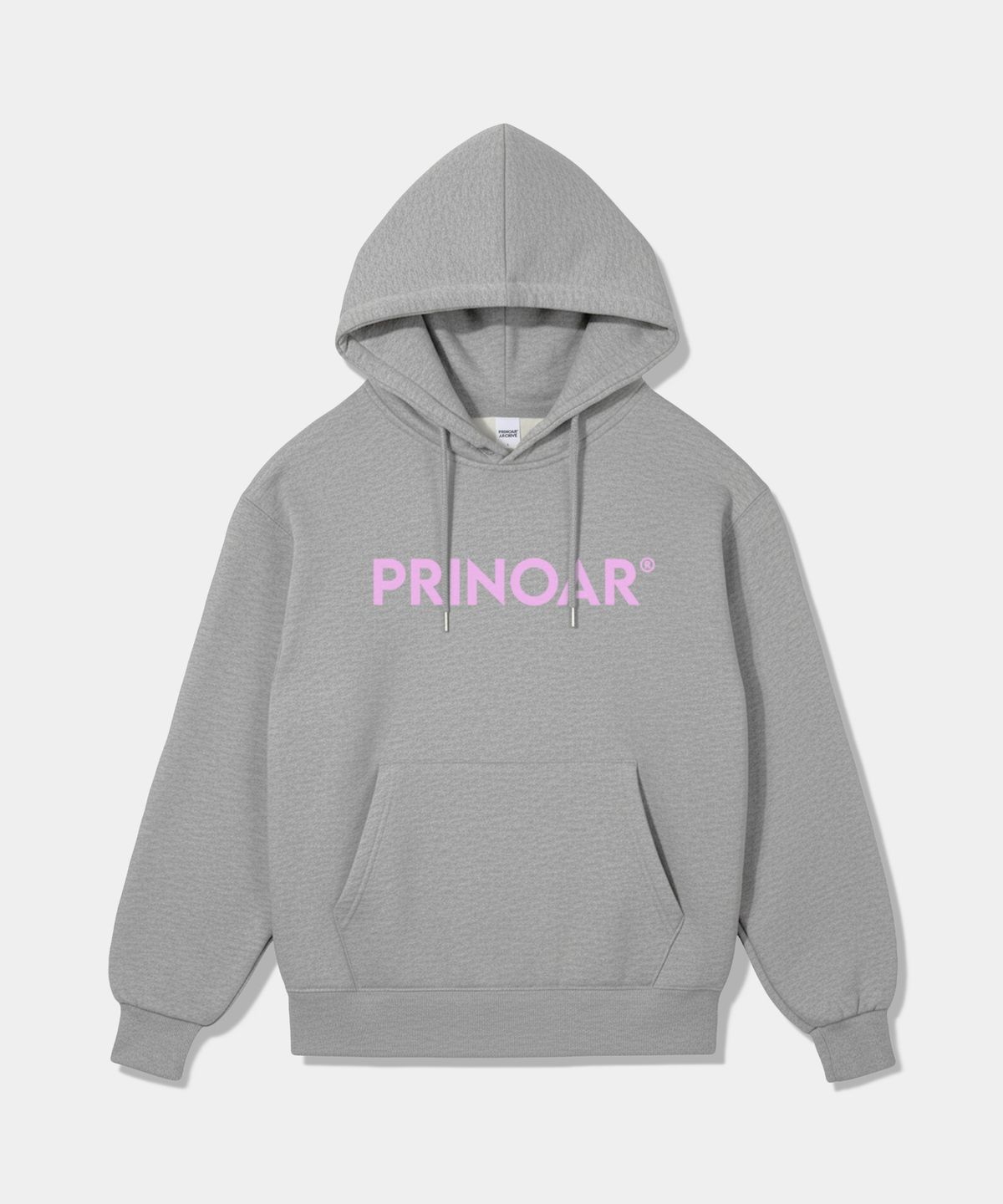프리노어(PRINOAR) 로고 기모 후드-멜란지