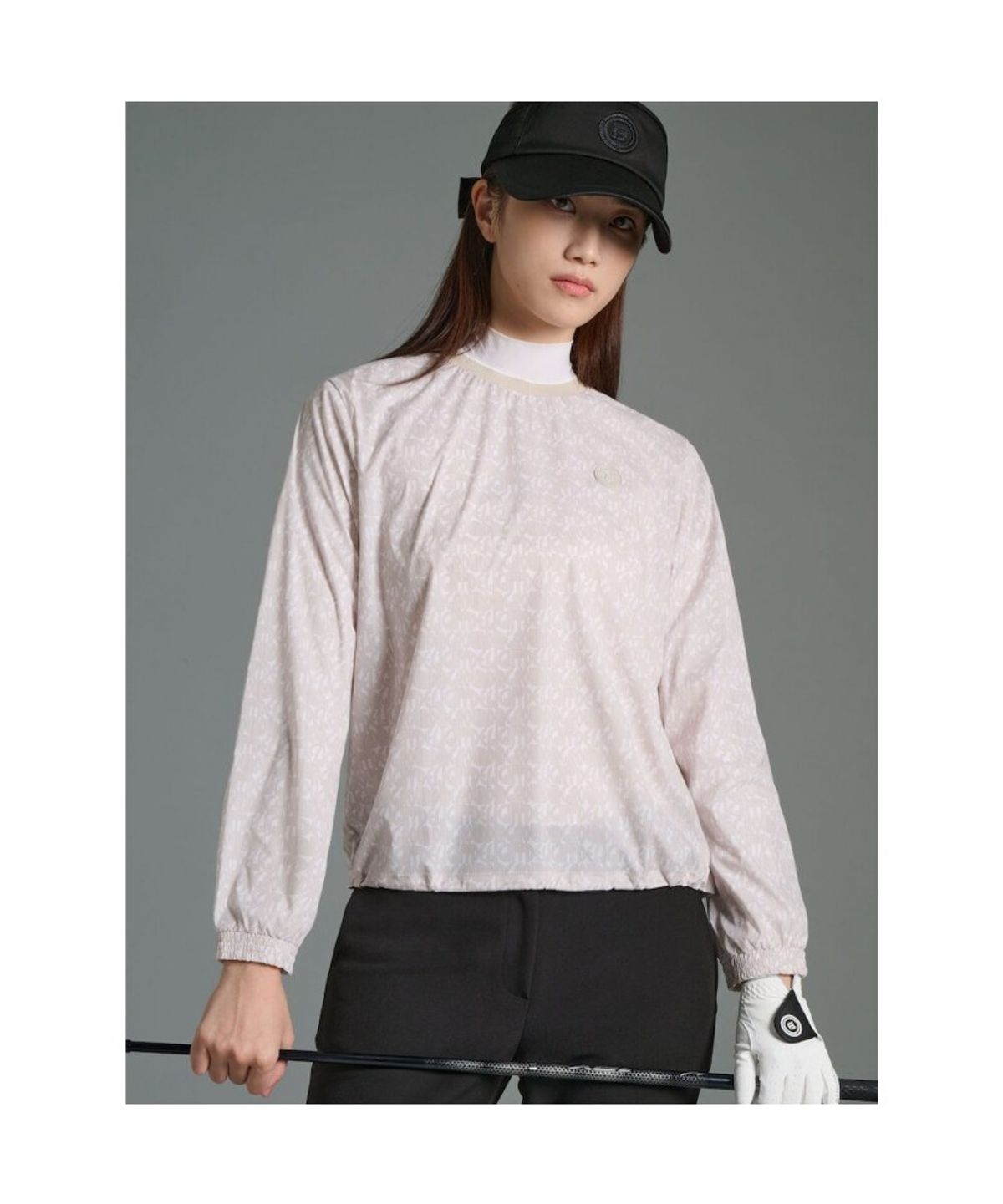 빈폴골프(BEANPOLE GOLF) 여성 패턴 아노락 긴소매 티셔츠 - 아이보리