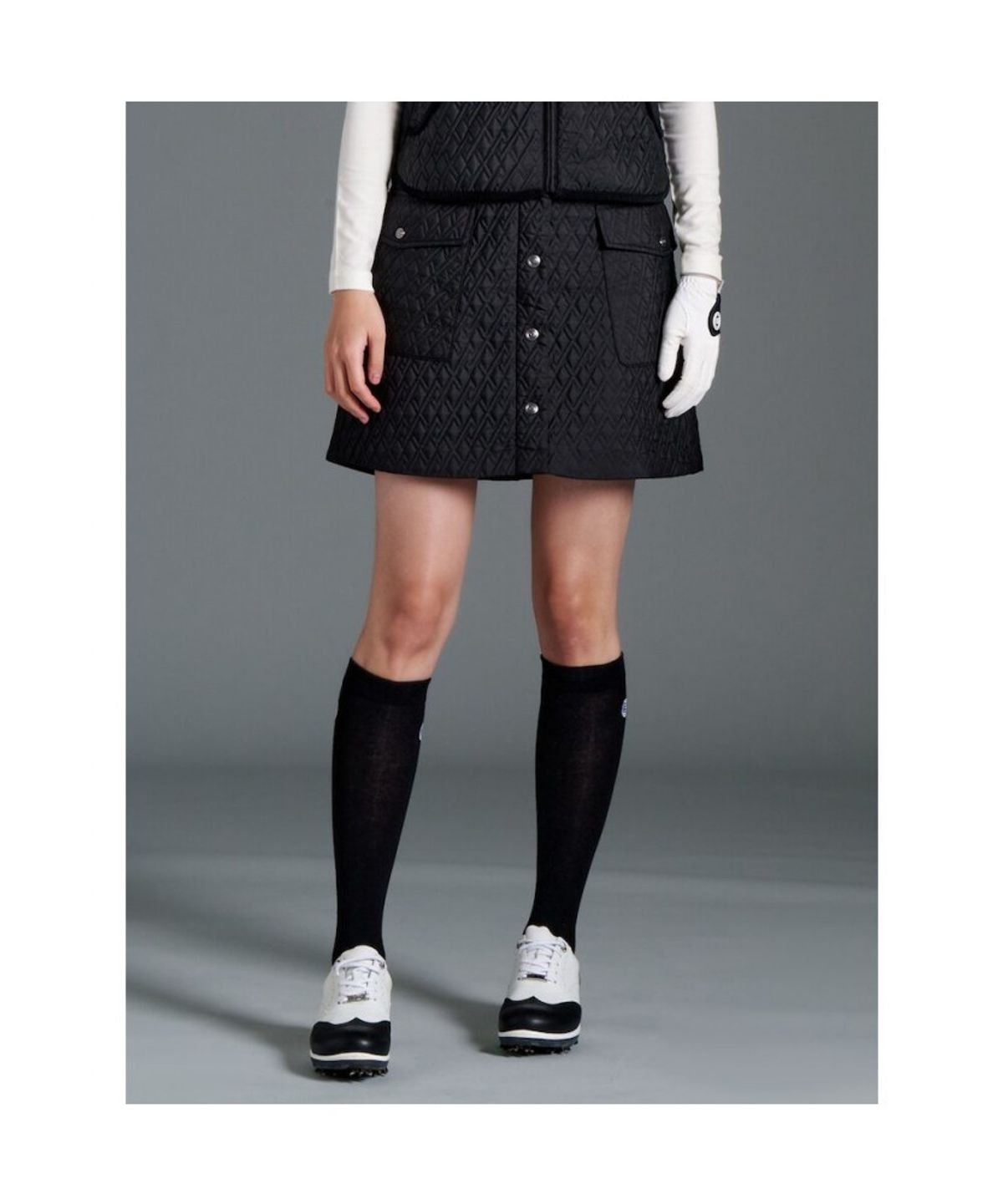 빈폴골프(BEANPOLE GOLF) 여성 패딩 퀼팅 큐롯 - 블랙