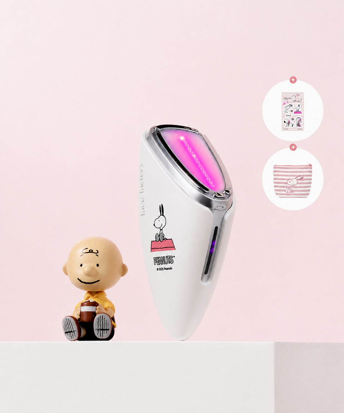 페이스팩토리(FACE FACTORY) [스누피X페펙] LED 피부광채 탄력개선 디바이스 셀라이너 (+스티커, 파우치 증정)