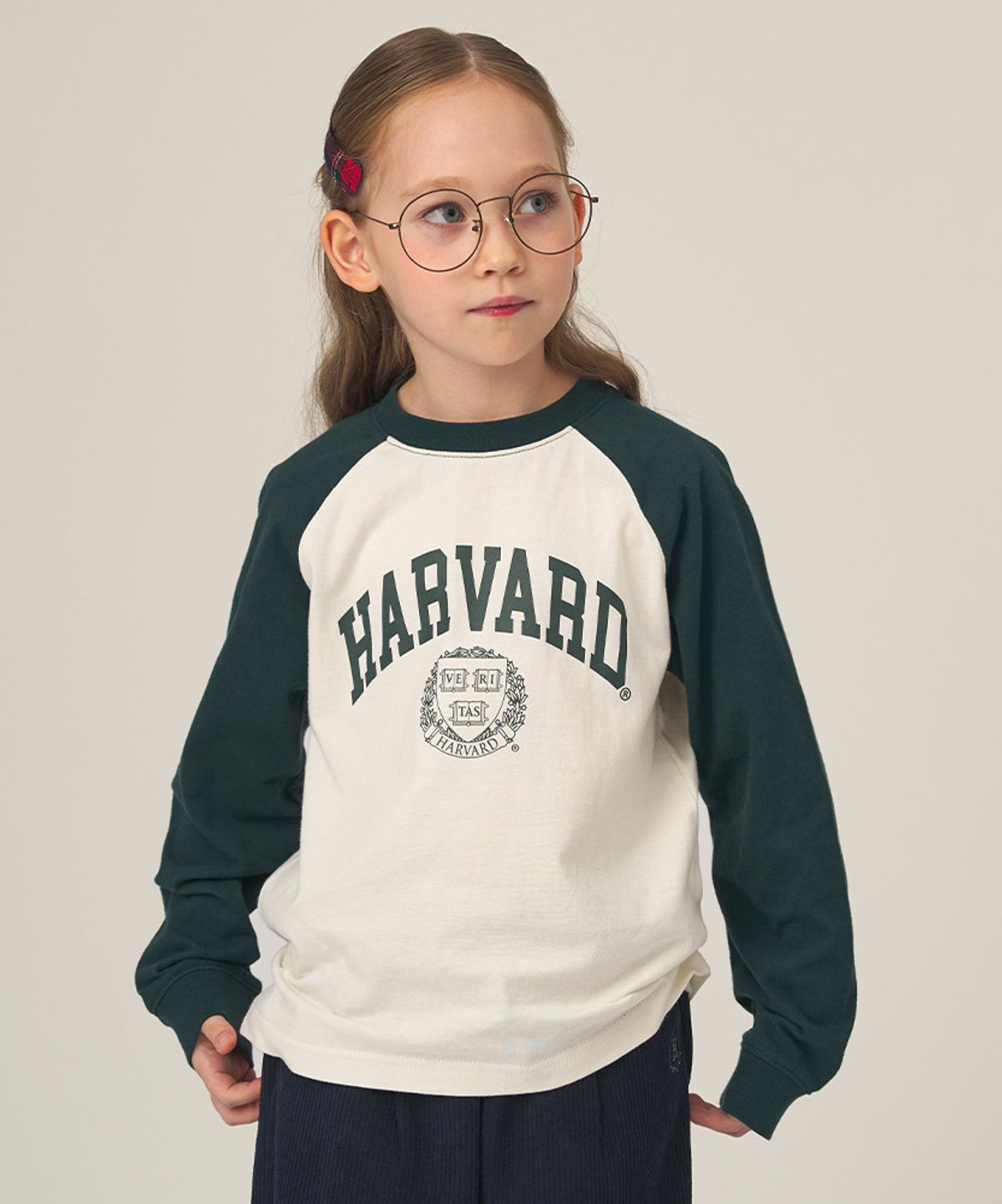 하버드 키즈(HARVARD KIDS) 컬러 배색 롱 슬리브 B5F005