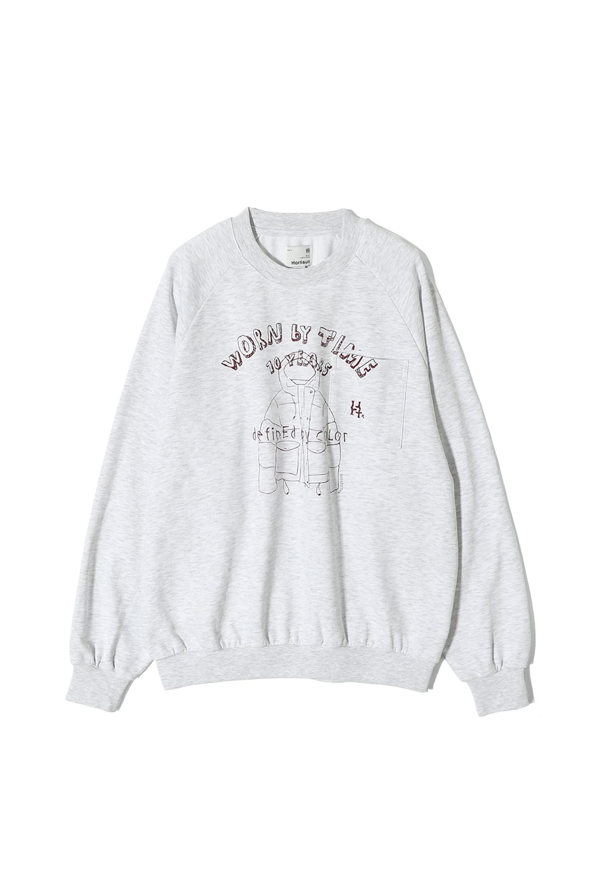 홀리선(HORLISUN) Jameson Graphic Sweatshirt Melange Gray