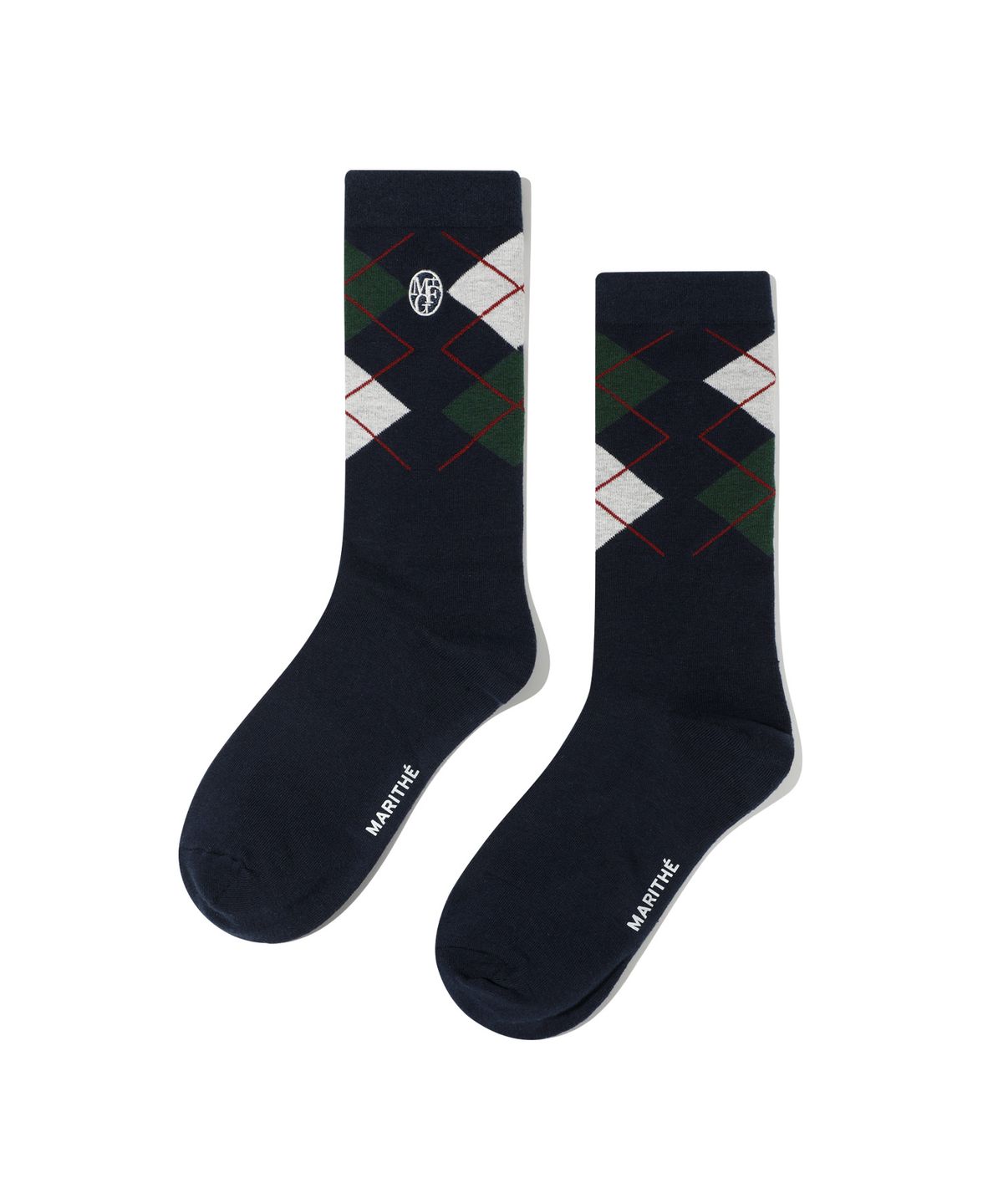 마리떼 프랑소와 저버(MARITHÉ + FRANҪOIS GIRBAUD) CIRCLE LOGO ARGYLE SOCKS navy