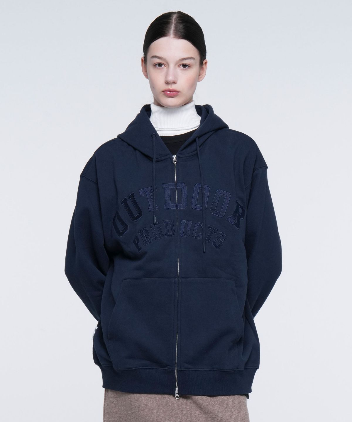아웃도어 프로덕츠(OUTDOOR PRODUCTS) LOGO ZIP-UP HOODIE (NAVY)