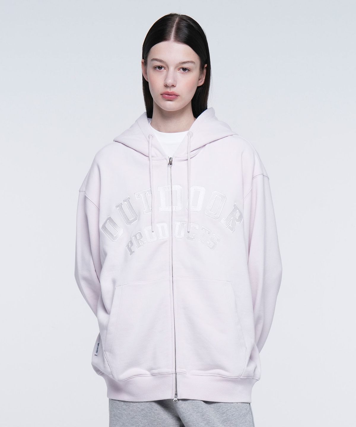 아웃도어 프로덕츠(OUTDOOR PRODUCTS) LOGO ZIP-UP HOODIE (PINK)