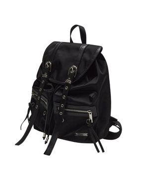 Double Belted Moto Backpack (BLACK)