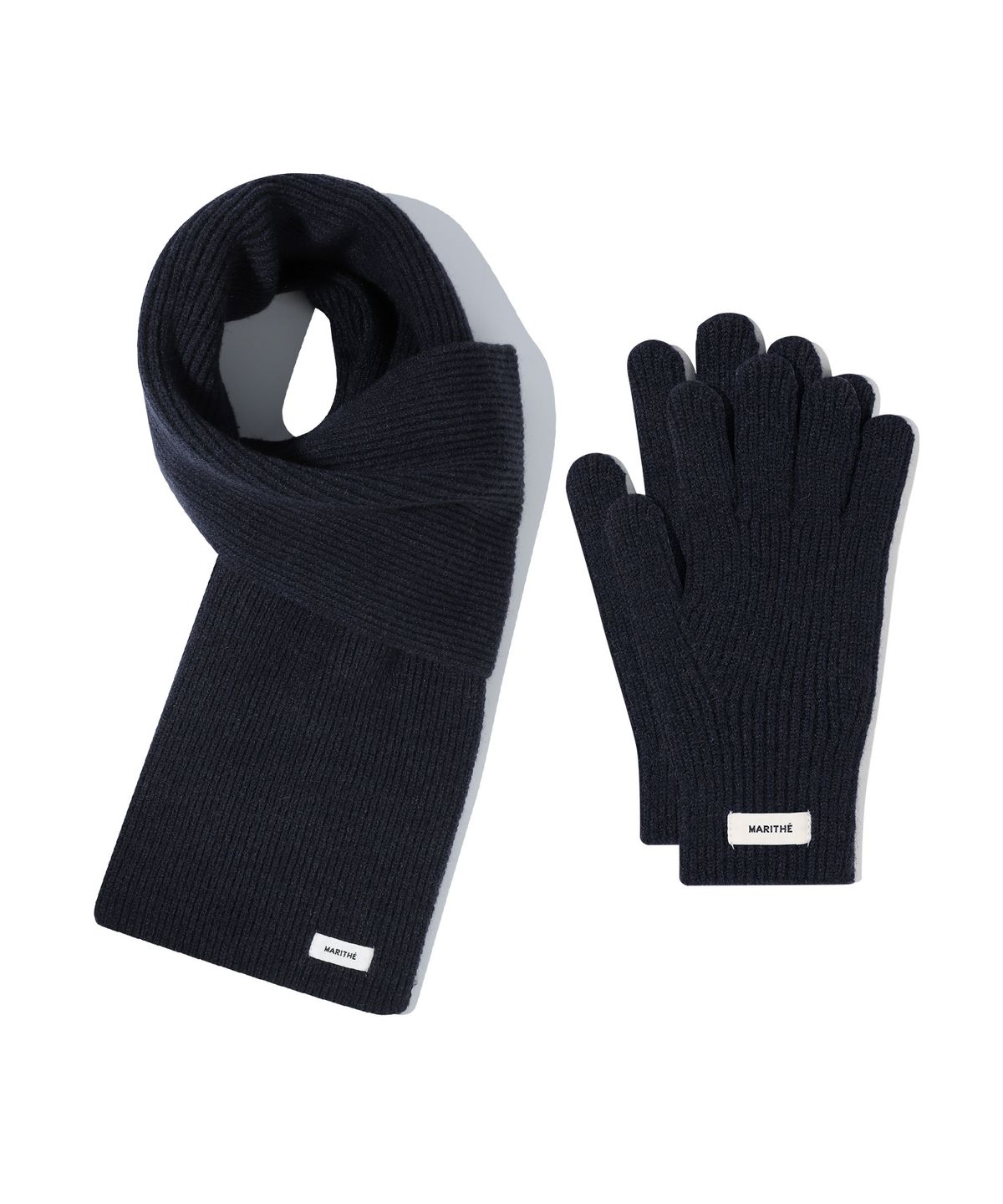 마리떼 프랑소와 저버(MARITHÉ + FRANҪOIS GIRBAUD) REGULAR LOGO MUFFLER & GLOVE dark navy