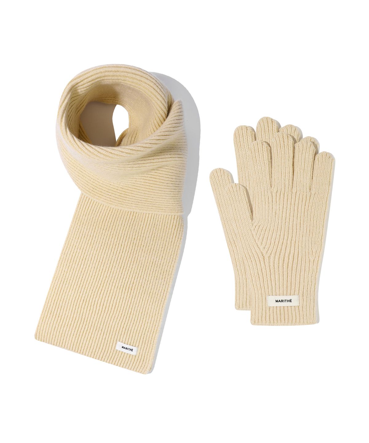 마리떼 프랑소와 저버(MARITHÉ + FRANҪOIS GIRBAUD) REGULAR LOGO MUFFLER & GLOVE beige