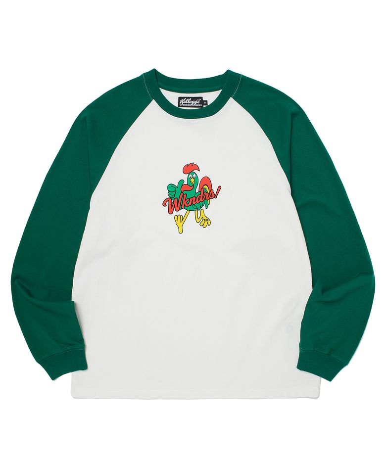 KELLOGGS RAGLAN LS TEE (GREEN)