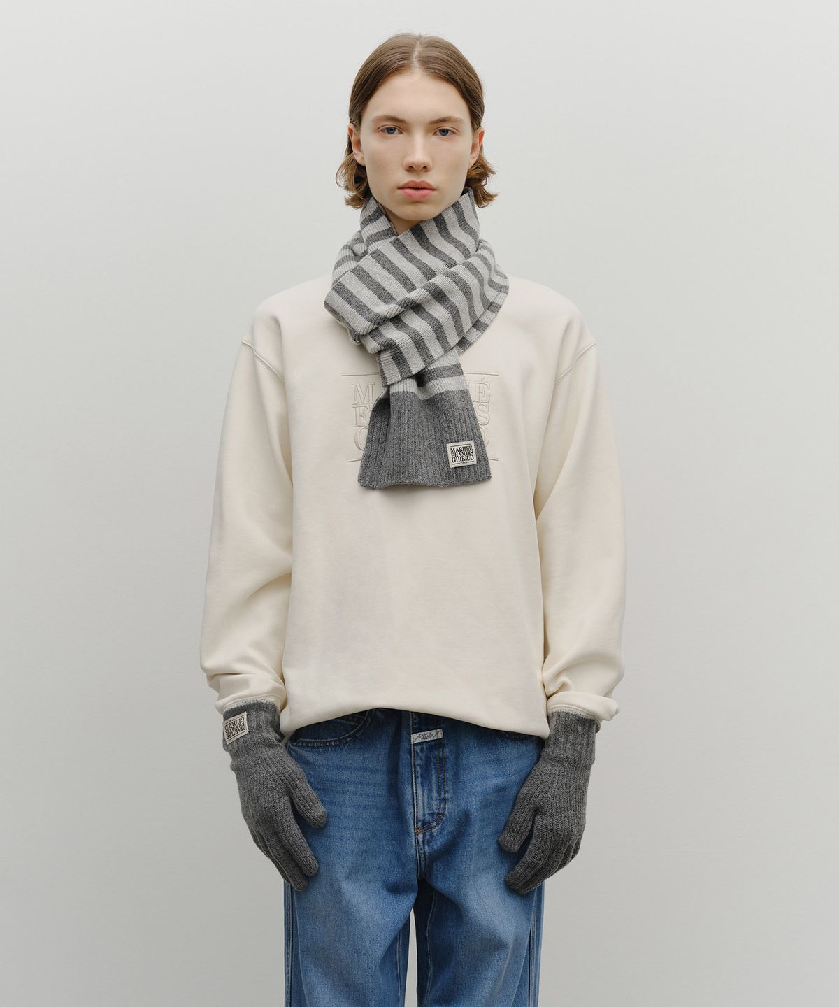 마리떼 프랑소와 저버(MARITHÉ + FRANҪOIS GIRBAUD) CLASSIC LOGO MUFFLER melange gray