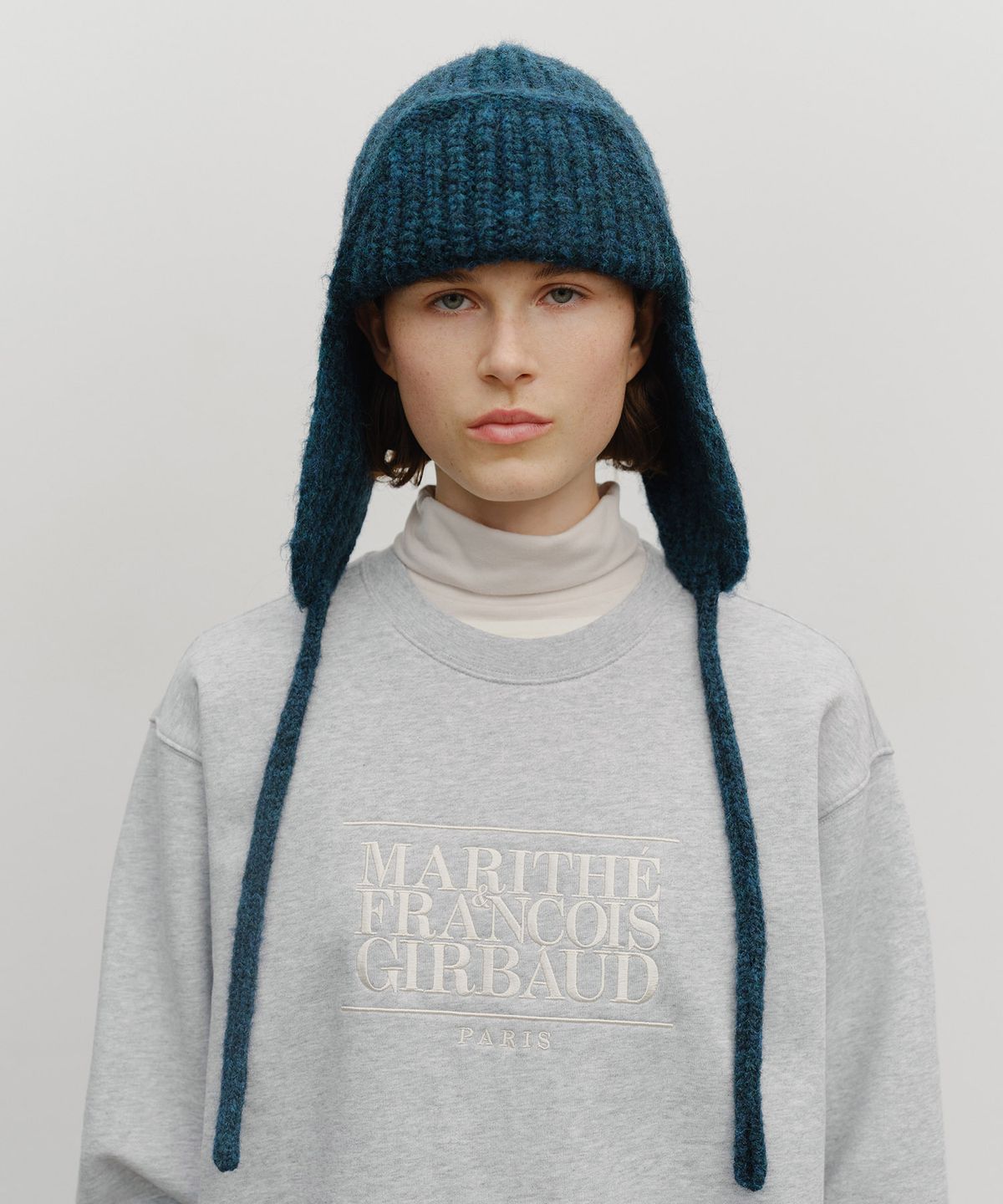 마리떼 프랑소와 저버(MARITHÉ + FRANҪOIS GIRBAUD) CLASSIC LOGO EARFLAP BEANIE teal