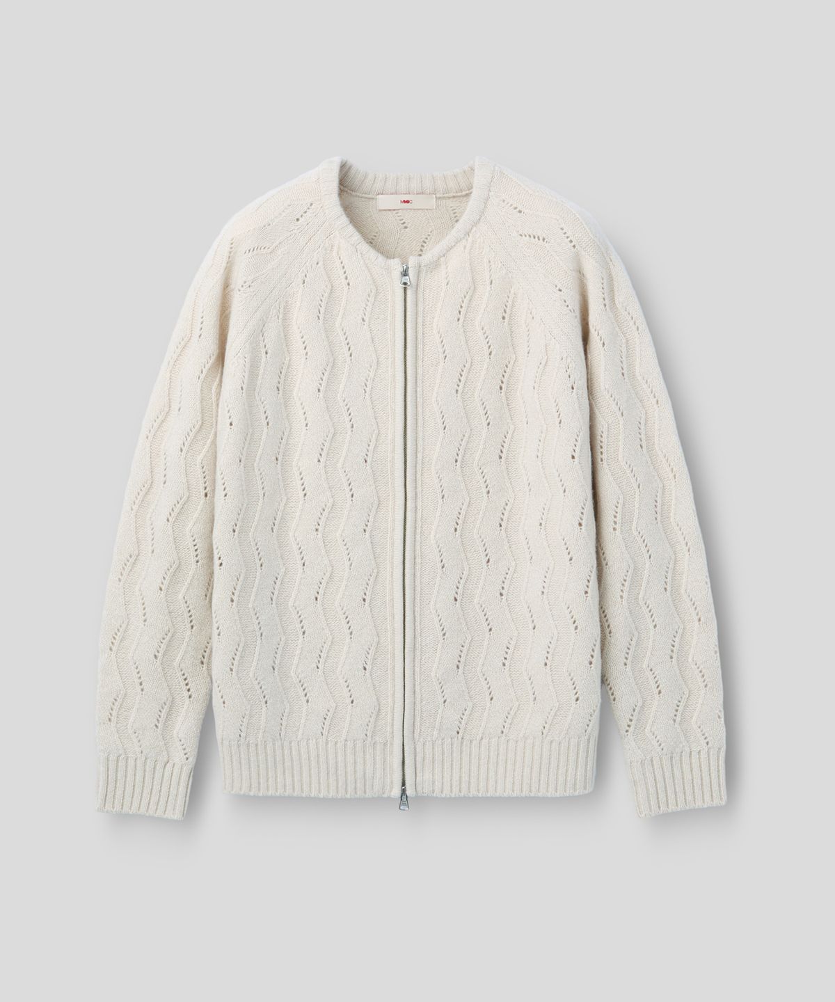 엠엠아이씨(MMIC) WAVY ZIP CARDIGAN (IVORY)