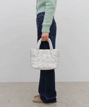 CLASSIC LOGO MATT METALLIC PADDING BAG ivory