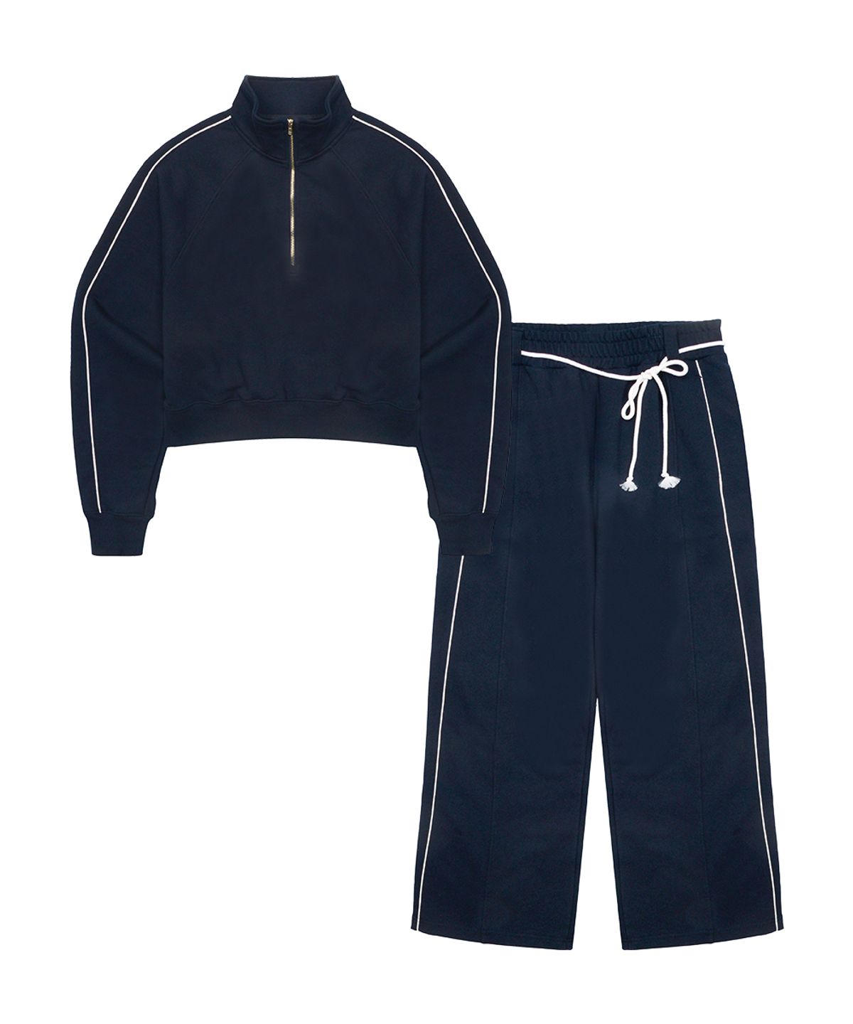 나인제트(NINEZ) [SET] 파이핑 스웻 세트 (2color) ANZSW01W ANZLPT02W