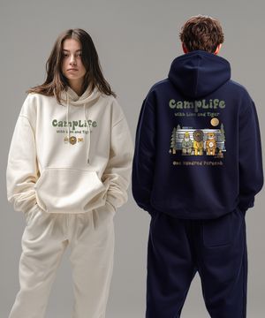 OHPxHARMONIA4 야생 캠핑 라이프 오버핏 헤비 후드6