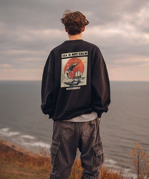 OHPxGOODD b웨일 오버핏 헤비 맨투맨