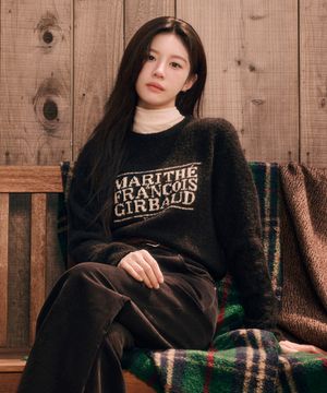 [고윤정 PICK] BOUCLE CLASSIC LOGO KNIT PULLOVER black