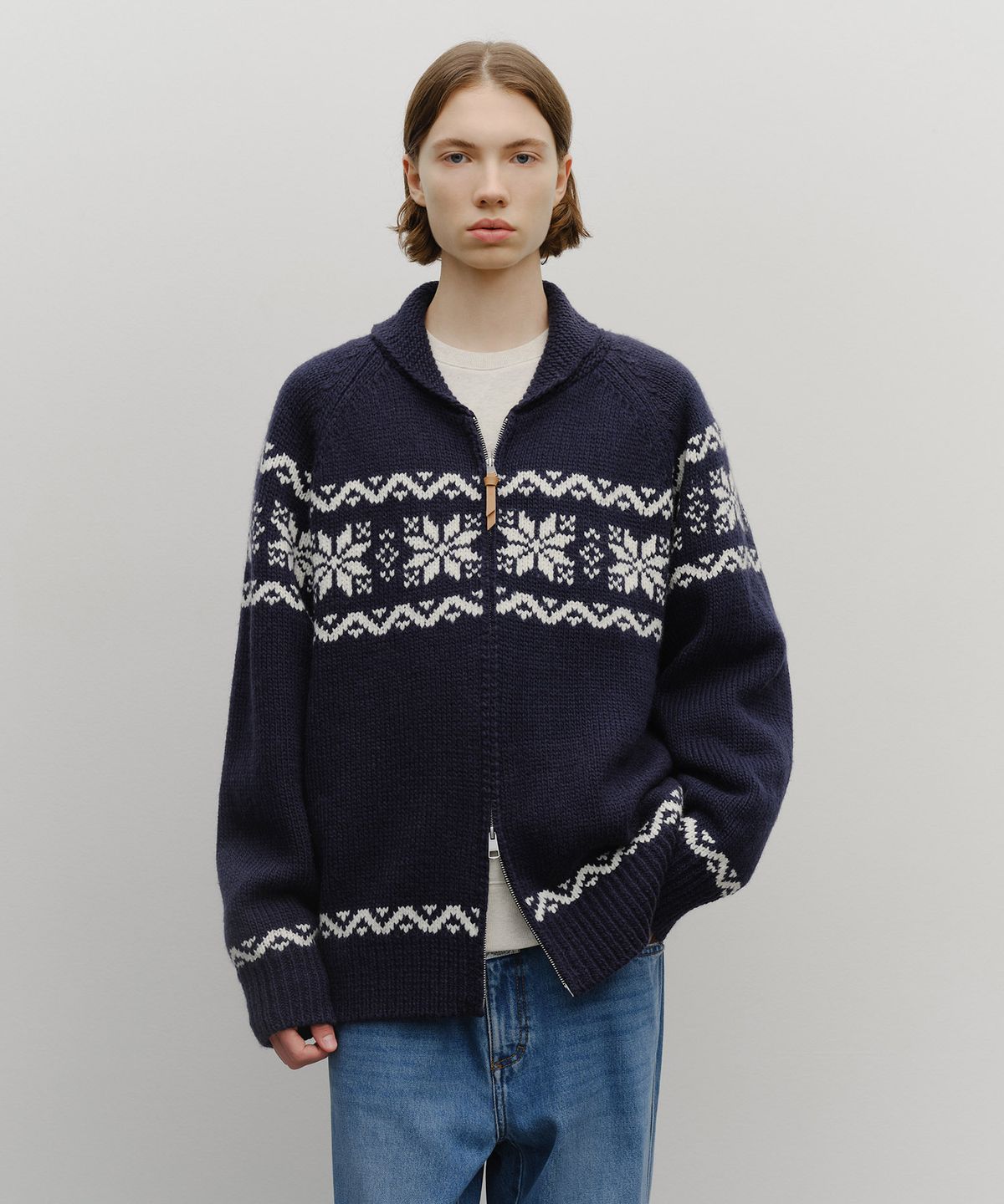 마리떼 프랑소와 저버(MARITHÉ + FRANҪOIS GIRBAUD) NORDIC COWICHAN CARDIGAN navy