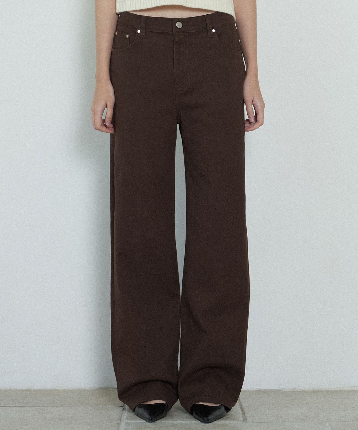 하우스 오브 폰드(HOUSE OF POND) Cigarette Span Colored Denim Jeans_Brown