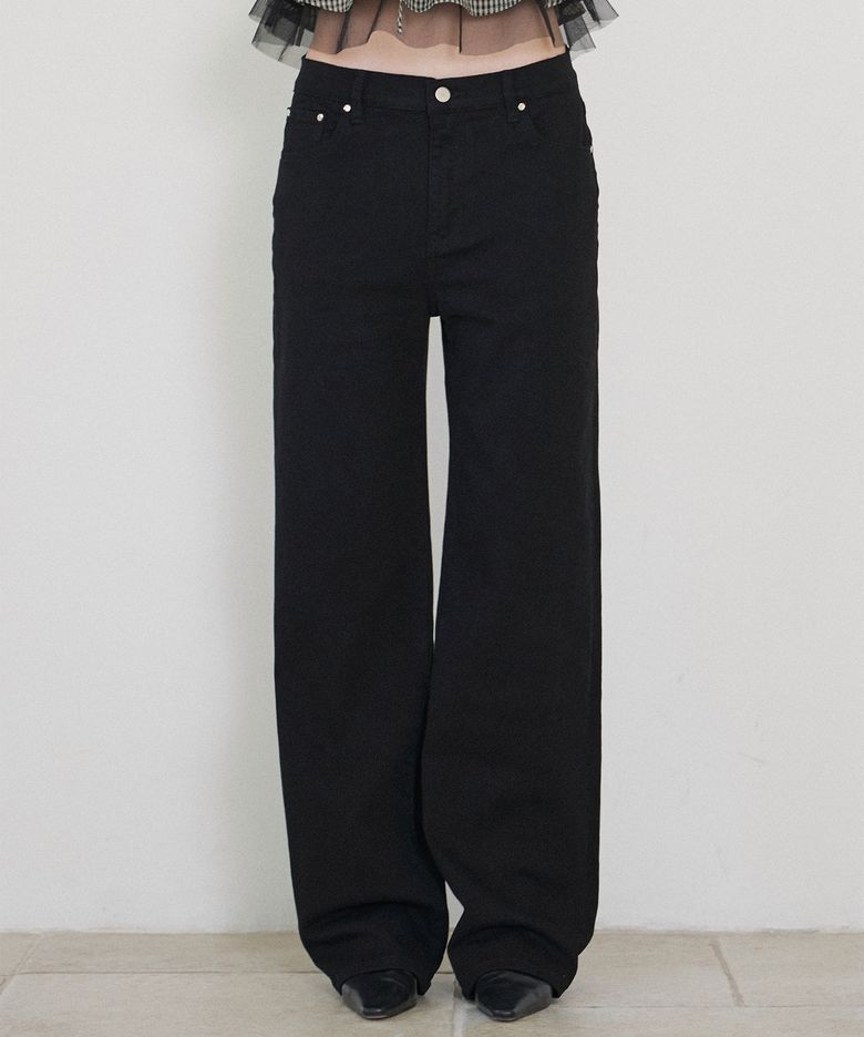 Cigarette Span Colored Denim Jeans_Black
