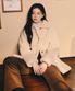 [고윤정 PICK] W MID SHEARLING FUR COAT ivory
