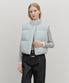 W CIRCLE LOGO CROP HOODED DOWN VEST mint gray