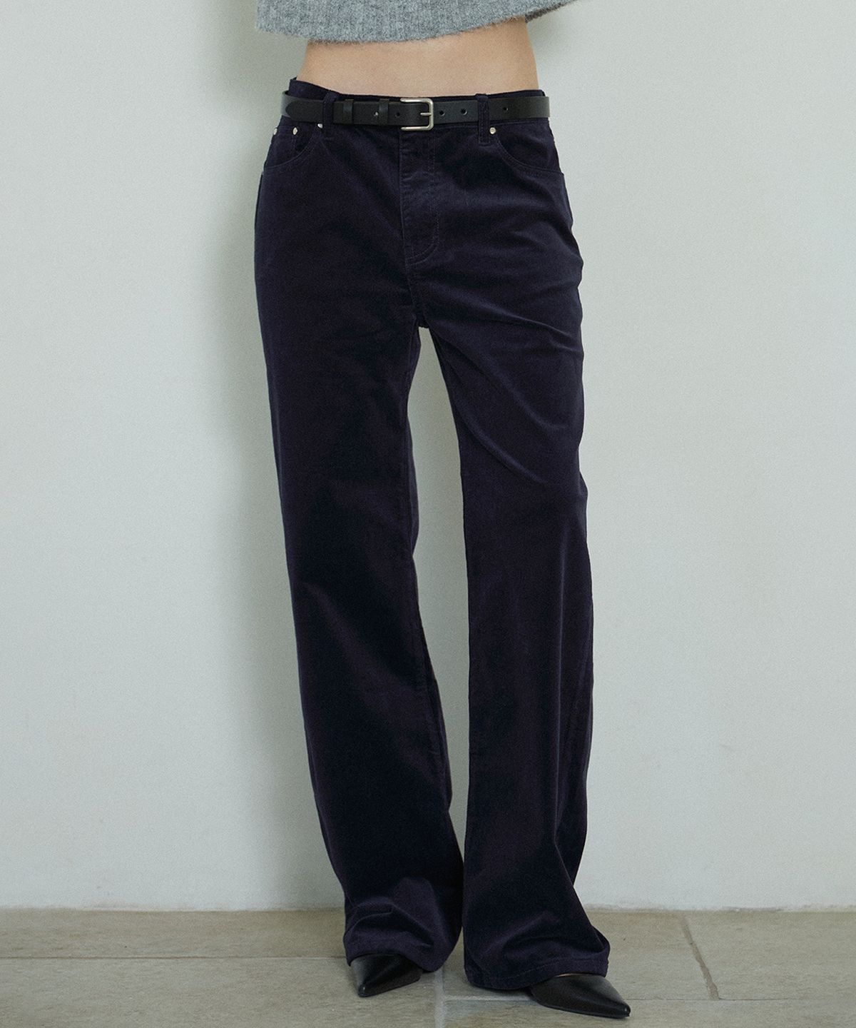하우스 오브 폰드(HOUSE OF POND) Cigarette Span Corduroy Pants_Navy