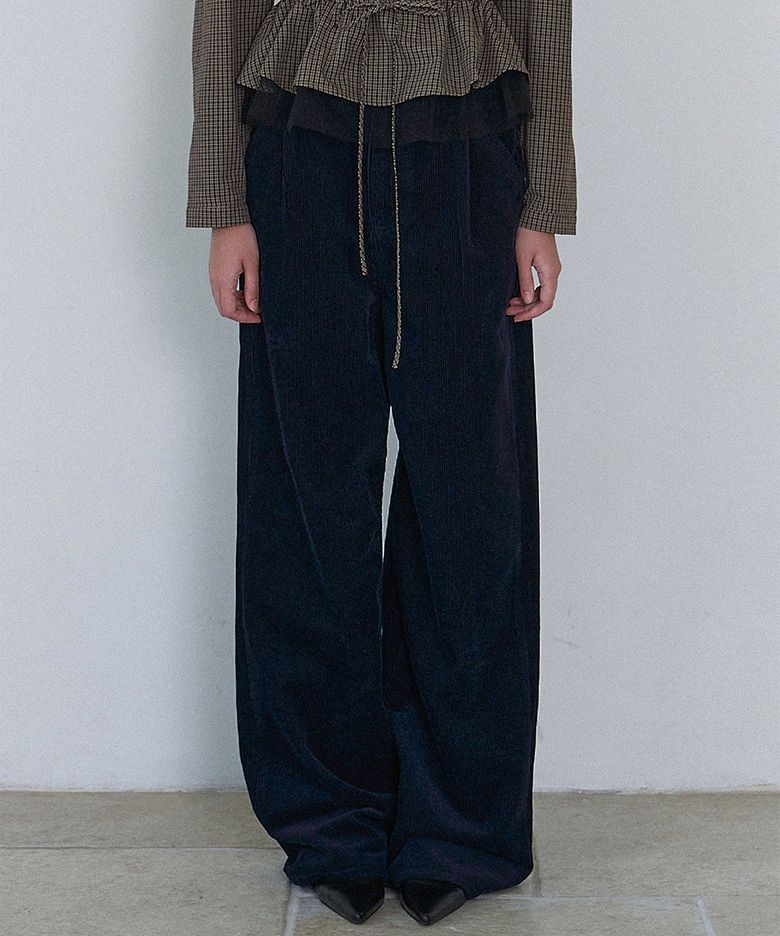 Wide Legs Corduroy Denim Jeans_Navy