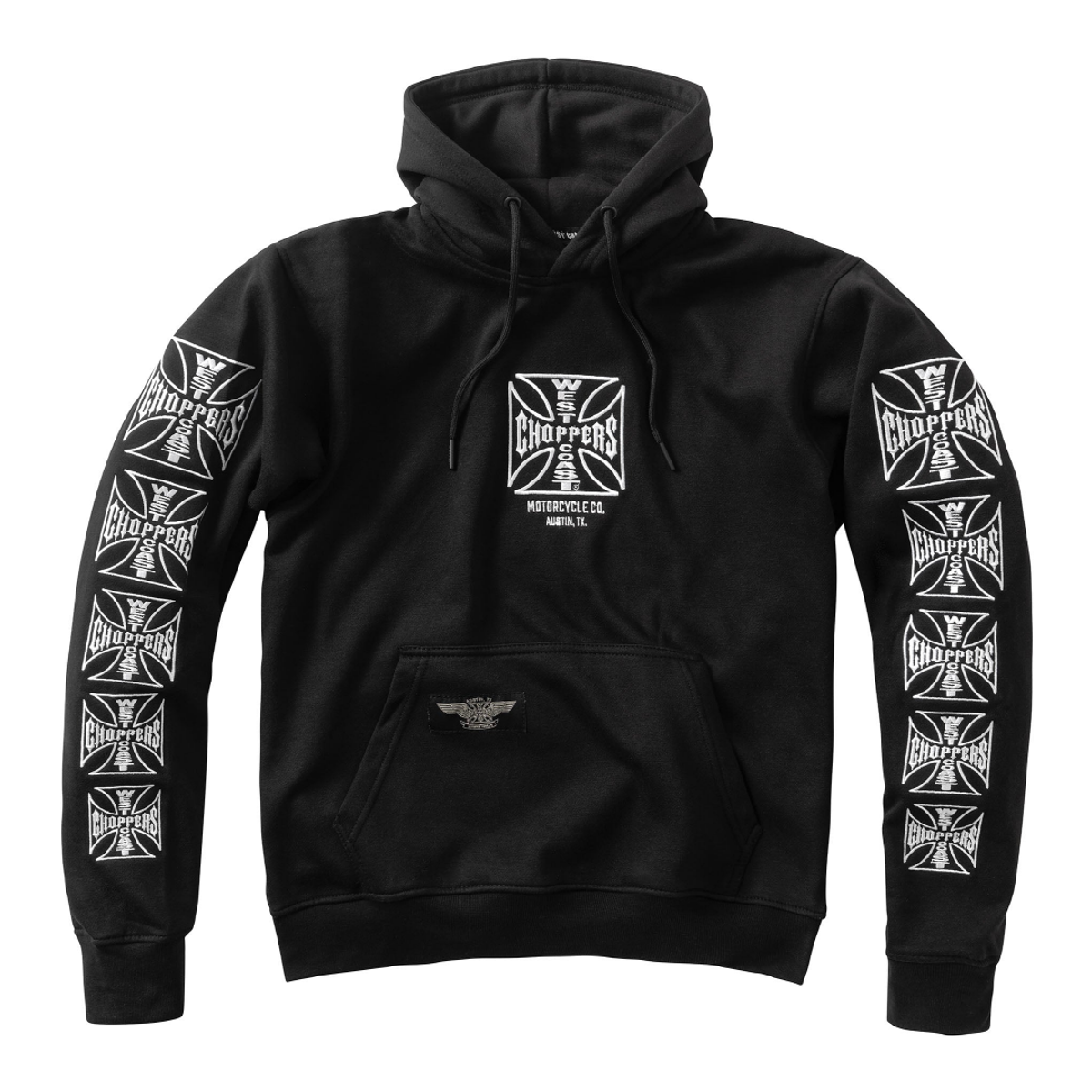 웨스트코스트챠퍼스(WEST COAST CHOPPERS) WCC DOMINATOR EMBROIDERED HOODY - BLACK