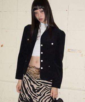 Corduroy Puff Jacket (BLACK)