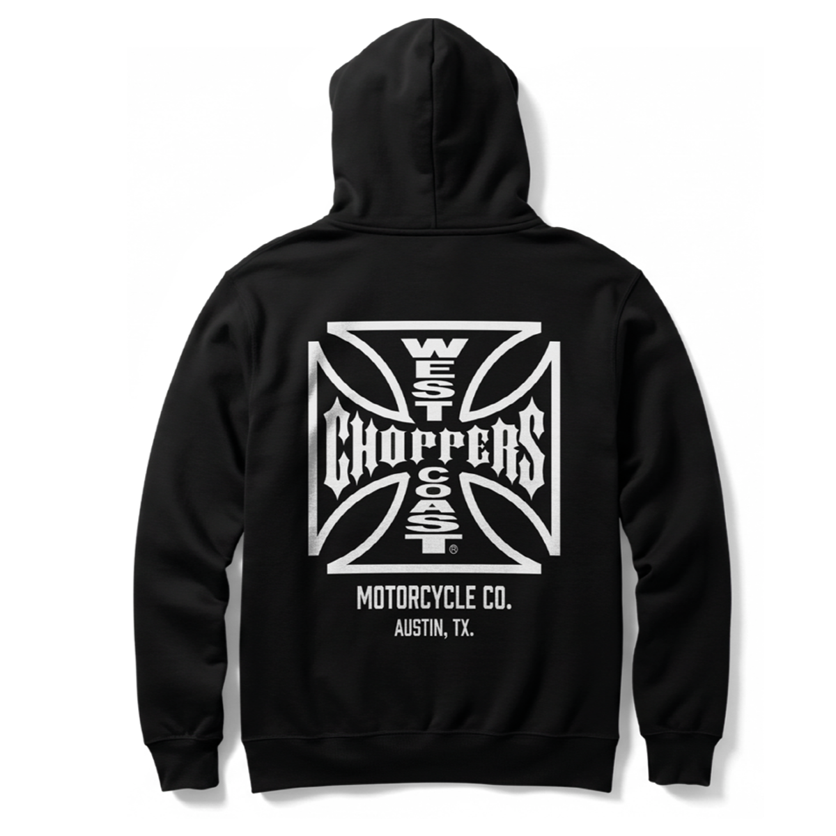 웨스트코스트챠퍼스(WEST COAST CHOPPERS) WCC ATX 크로스 후디 - 블랙 화이트