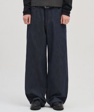 오버 커브드 팬츠 [인디고]