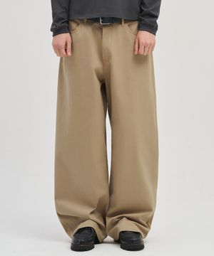 오버 커브드 팬츠 [베이지]