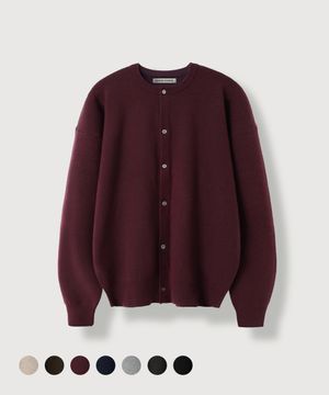 에센셜 무드 라운드 가디건_Wine
