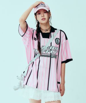 ZD NO.18 스트라이프 풋볼 져지 [핑크]