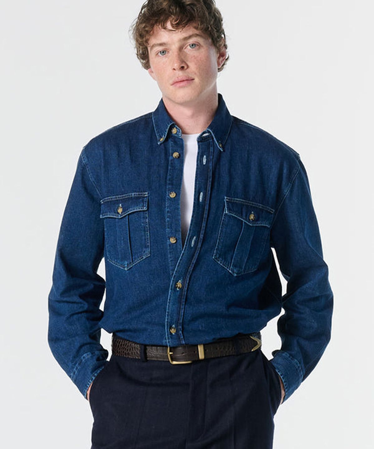 노아(NOAH) (U) 데님 셔츠 라이트 워시 DENIM SHIRT LIGHT WASH