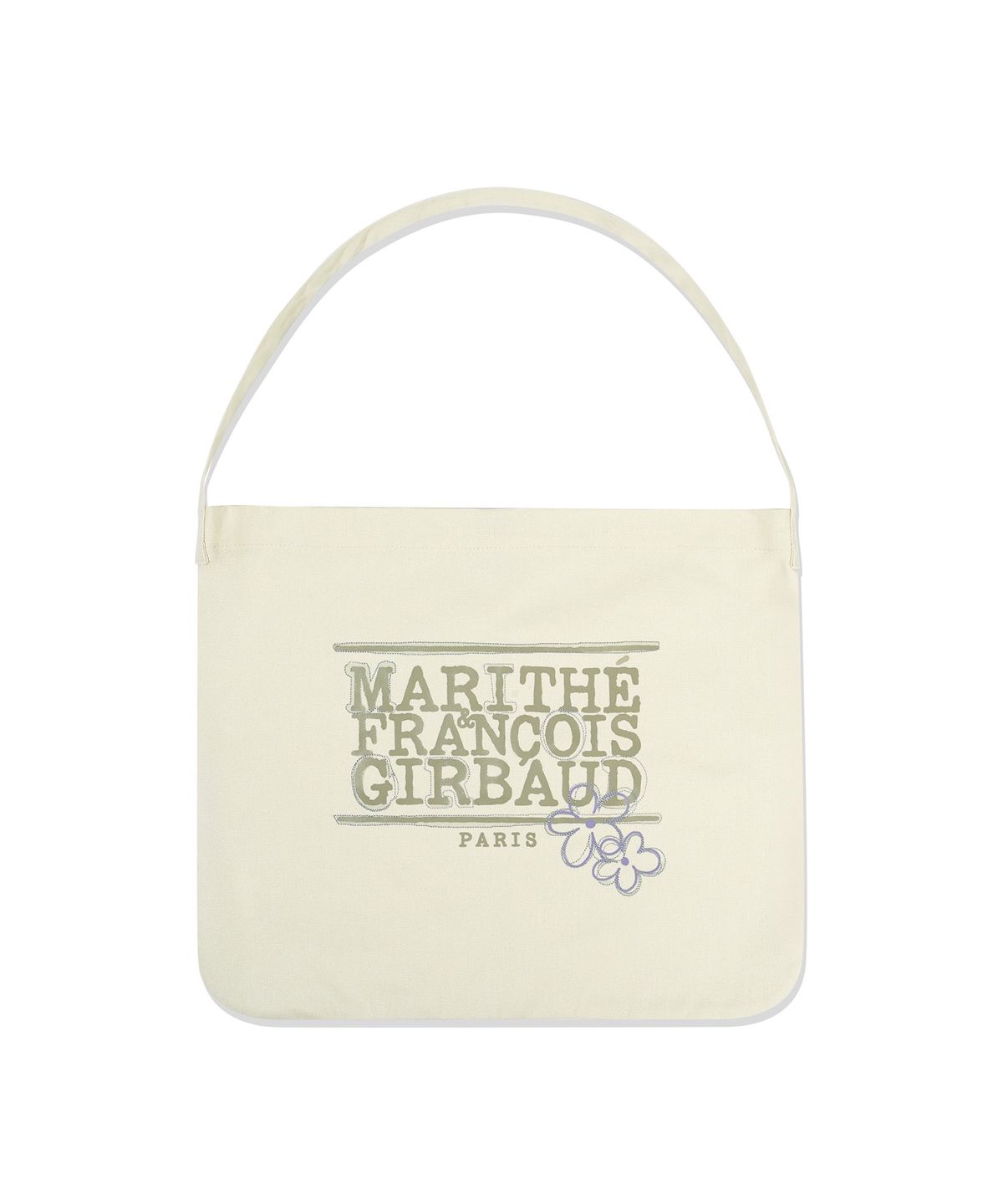 마리떼 프랑소와 저버(MARITHÉ + FRANҪOIS GIRBAUD) FLOWER CLASSIC LOGO ONE SHOULDER ECO BAG cream