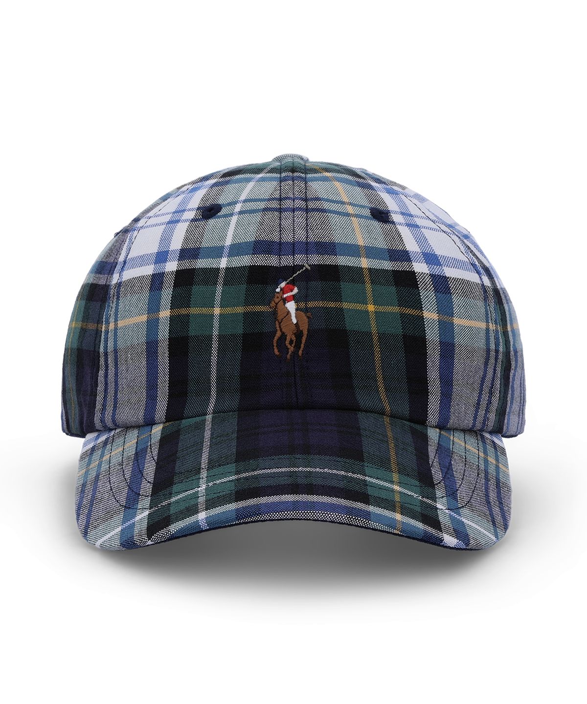 폴로 랄프 로렌(POLO RALPH LAUREN) 플래드 옥스포드 볼 캡-화이트