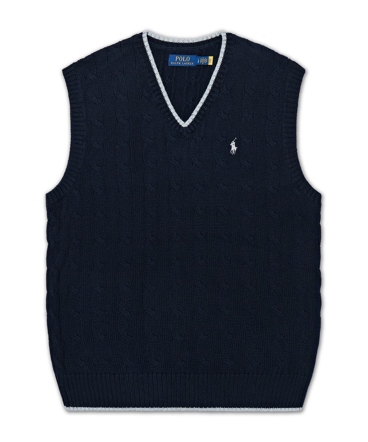 폴로 랄프 로렌(POLO RALPH LAUREN) 케이블 니트 코튼 스웨터 베스트-멀티 컬러