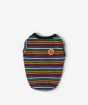 스트라이프 강아지 민소매 (블랙)