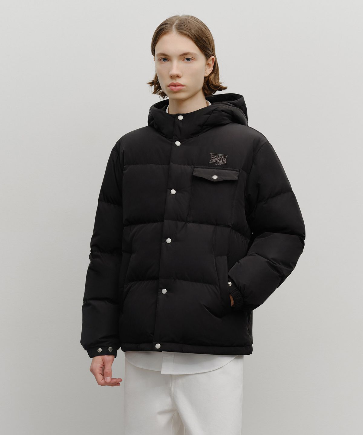 마리떼 프랑소와 저버(MARITHÉ + FRANҪOIS GIRBAUD) HOODED CHEST POCKET DOWN JACKET black