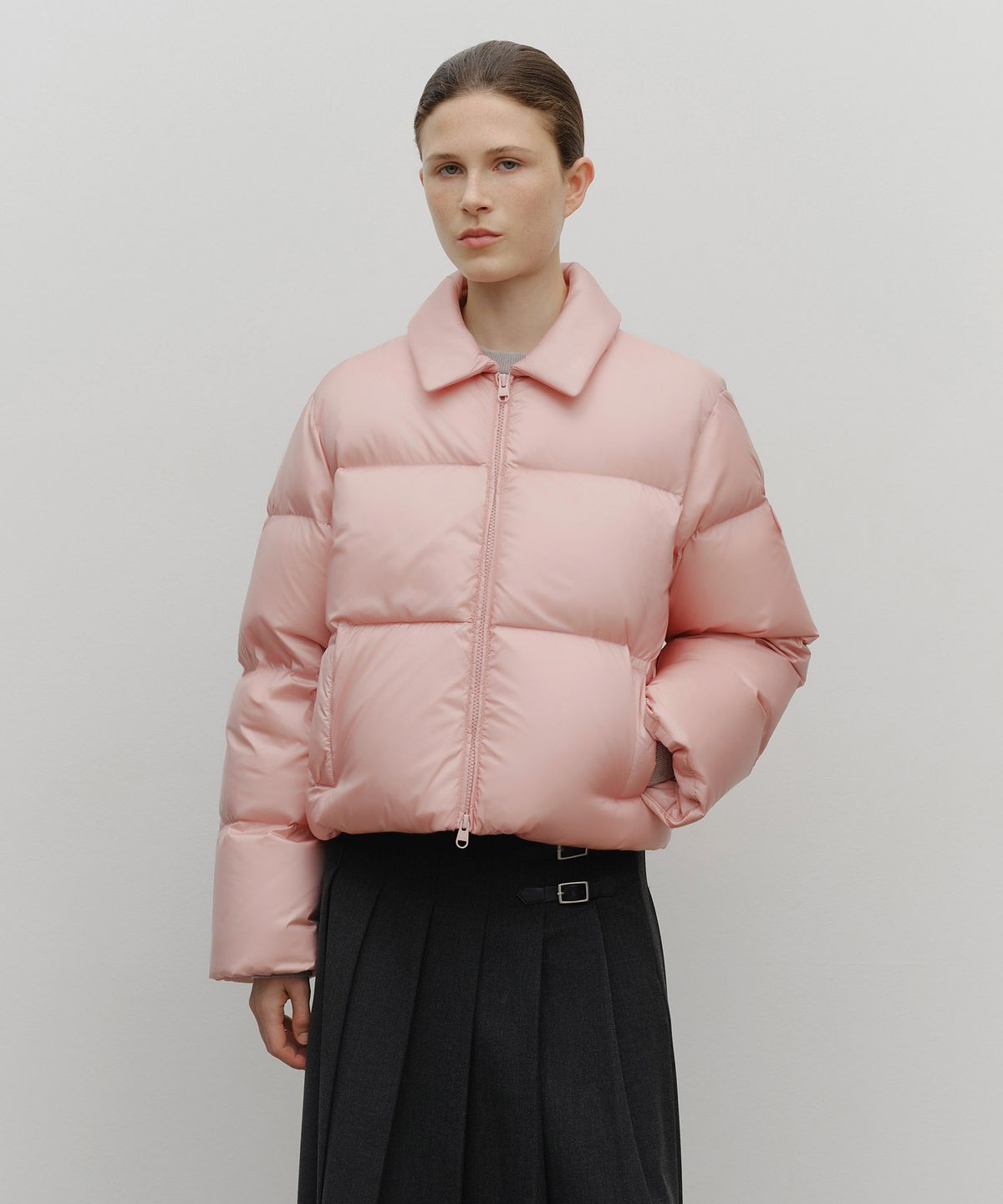 마리떼 프랑소와 저버(MARITHÉ + FRANҪOIS GIRBAUD) W COLLAR CROP DOWN JACKET pink