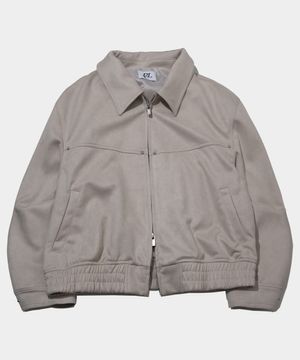 빈티지 워시드 오버핏 미니멀 스웨이드 블루종 자켓 [베이지]